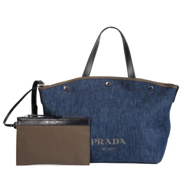 19AW PRADA プラダスーパーコピー ロゴ入り デニム ショッパー ミディアム 1BG242 OOO 2BBV F0YFS